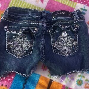 L.A. idol Women's Blue Denim Shorts